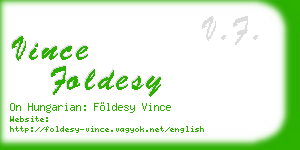 vince foldesy business card